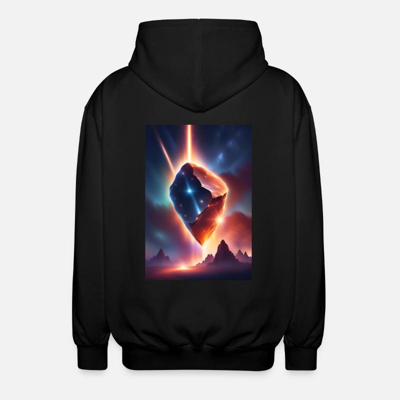 Awesome meteor falling down - Unisex Hooded Jacket - black