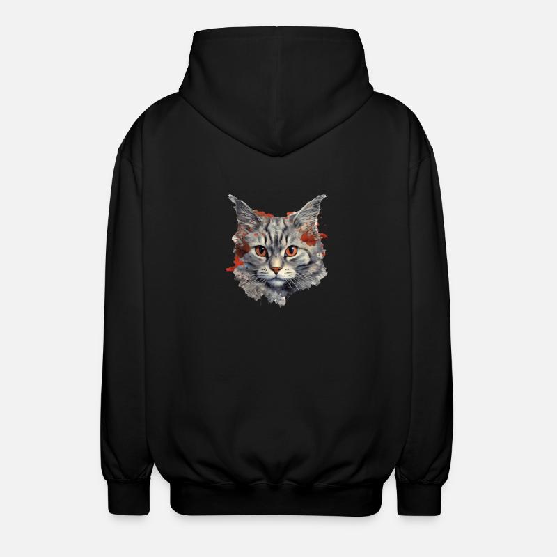 Katze - Unisex Kapuzenjacke - Schwarz