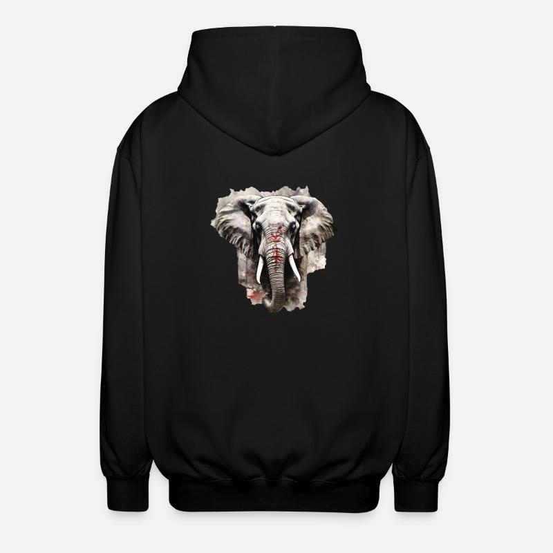 Éléphant - Veste à capuche unisexe - noir