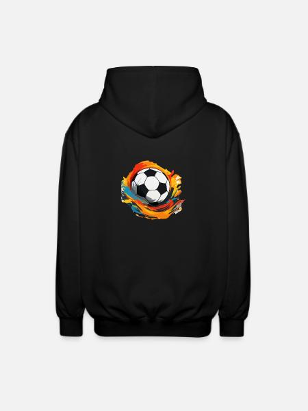Soccer Ball - Unisex Hooded Jacket - black