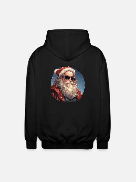 Weihnachtsmann - Illustration - Unisex Kapuzenjacke - Schwarz