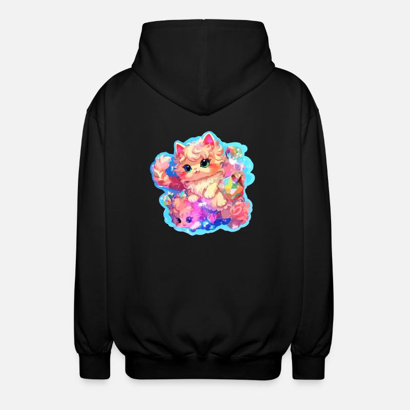 Chat - illustration - Veste à capuche unisexe - noir