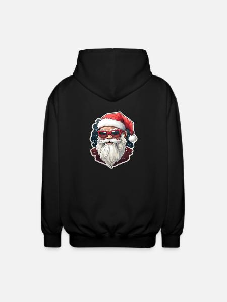 Weihnachtsmann - Illustration - Unisex Kapuzenjacke - Schwarz