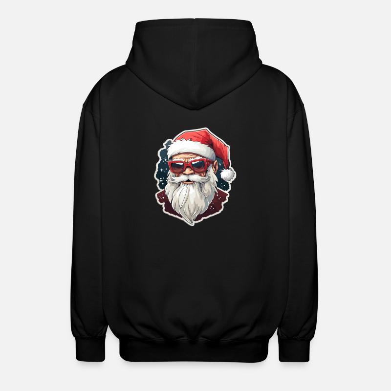 Santa Claus - illustration - Unisex Hooded Jacket - black