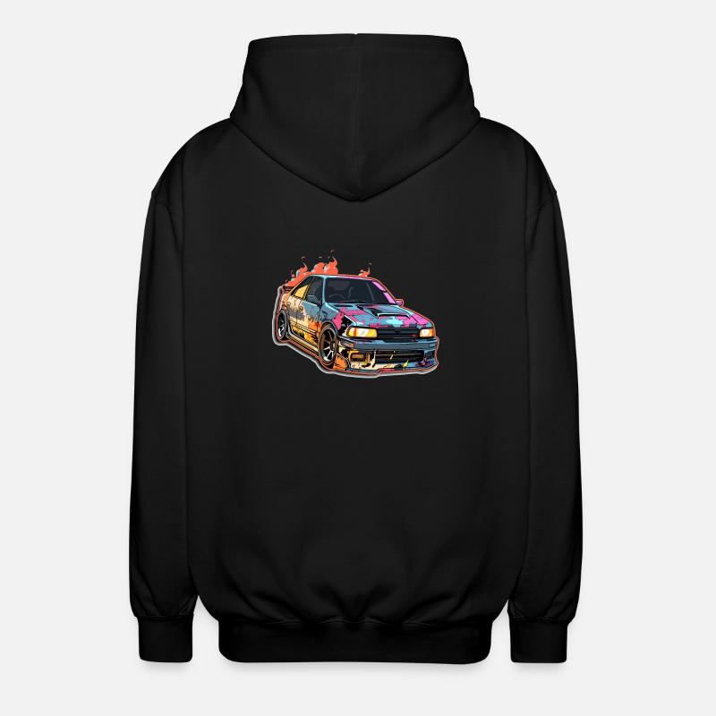 Auto - Illustration - Unisex Kapuzenjacke - Schwarz