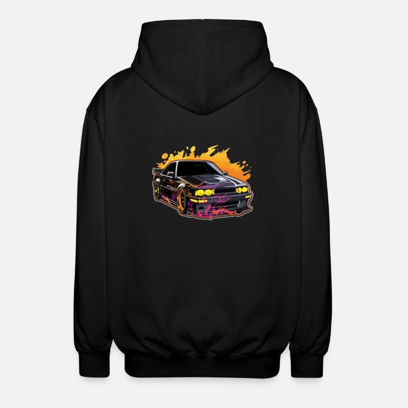 Auto - Illustration - Unisex Kapuzenjacke - Schwarz