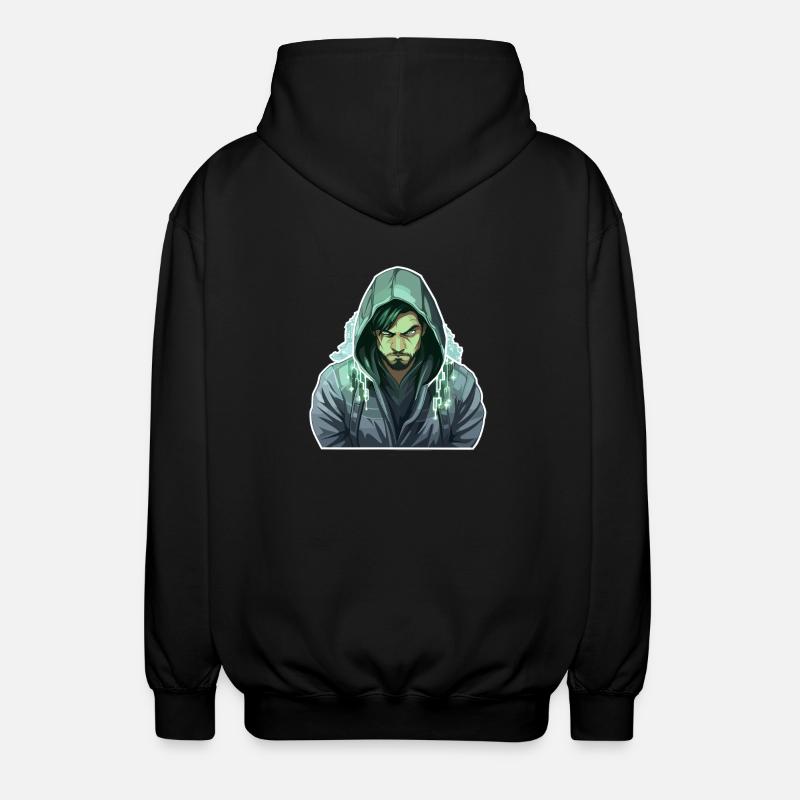 Ethical Hacker - Illustration - Unisex Kapuzenjacke - Schwarz