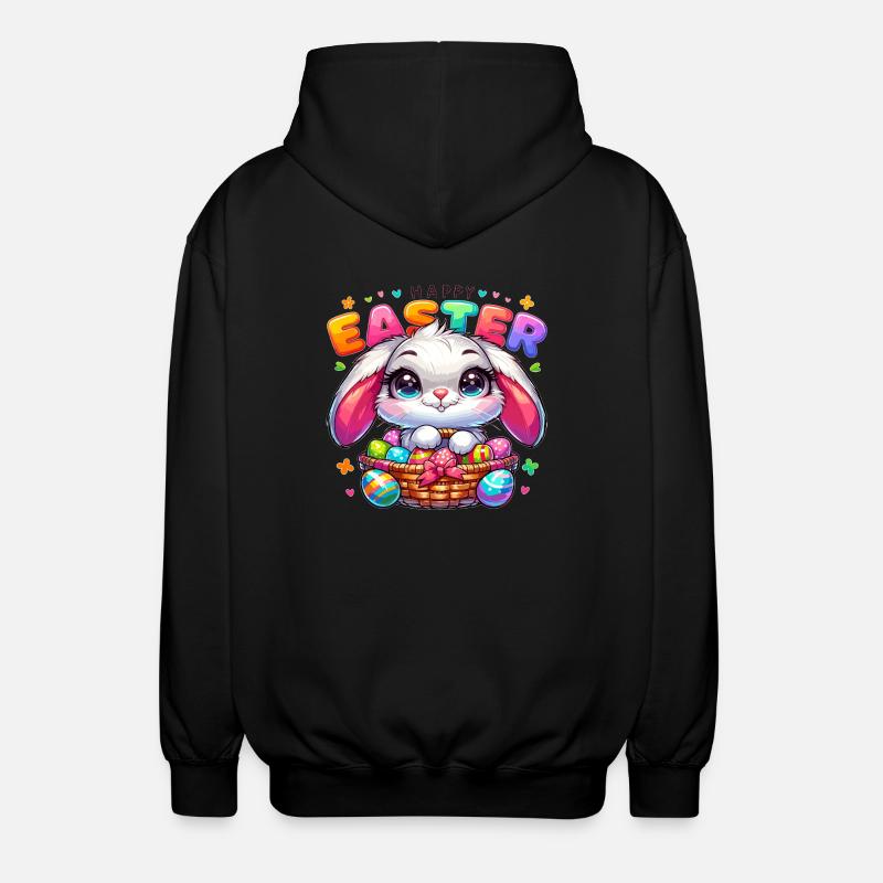 Happy Easter - Easter Bunny Illustration - Unisex Kapuzenjacke - Schwarz