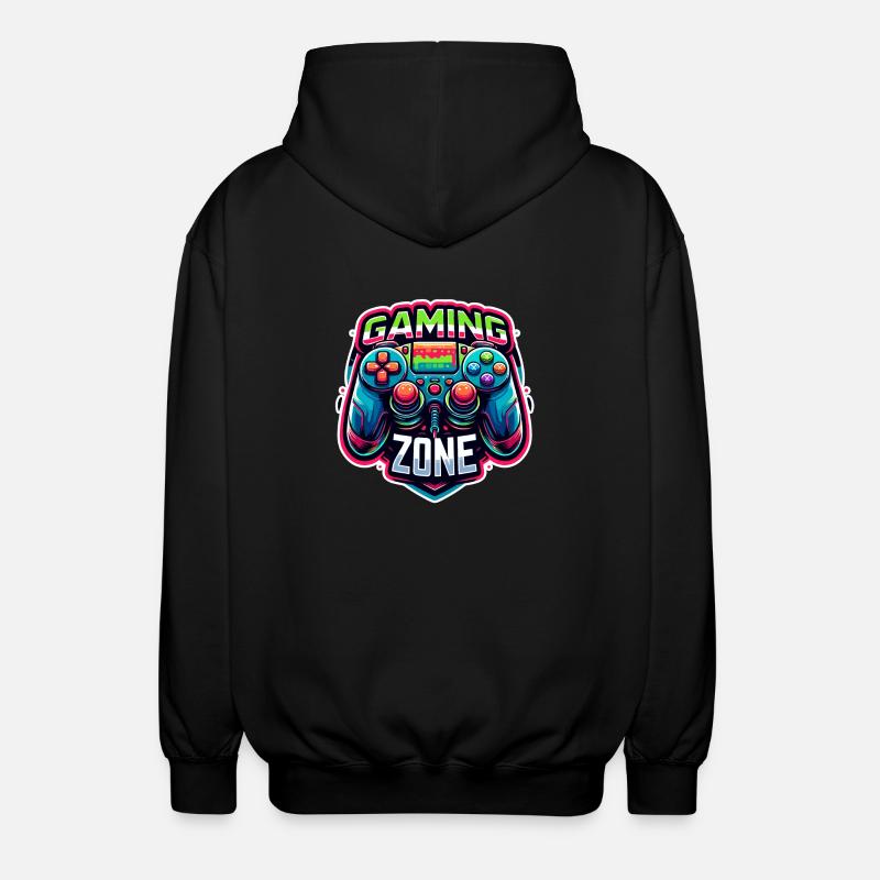 Gaming Zone - Controller Illustration - Unisex Hooded Jacket - black
