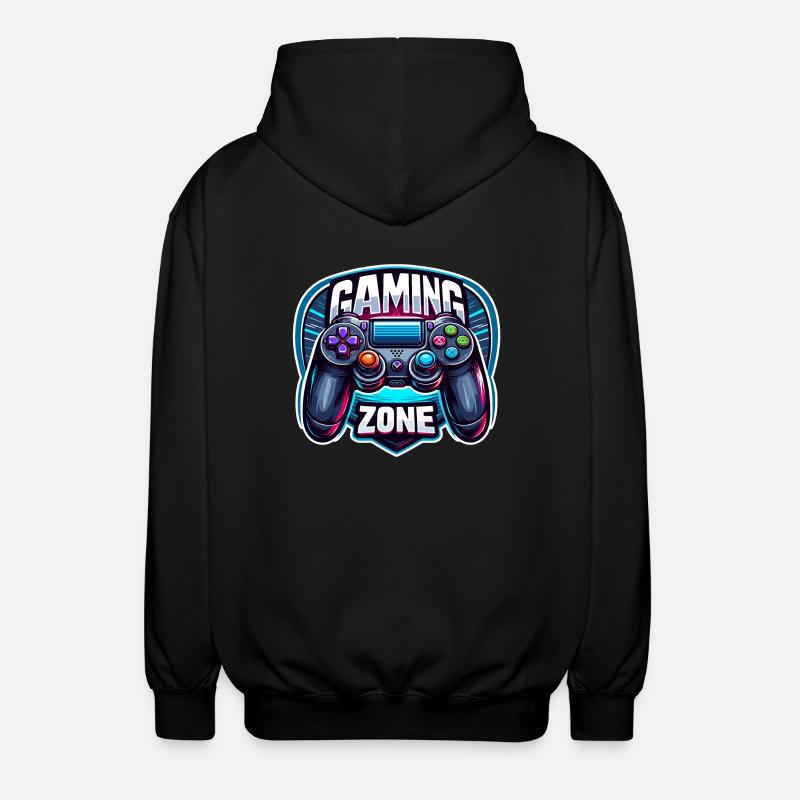 Gaming Zone - Controller Illustration - Unisex Hooded Jacket - black
