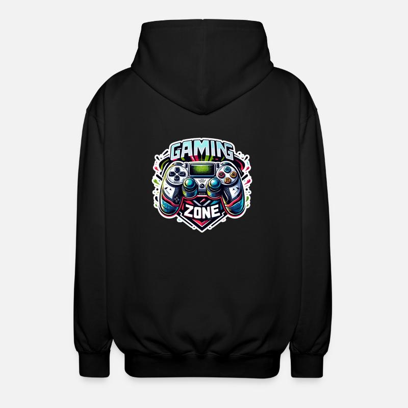 Gaming Zone - Controller Illustration - Unisex Hooded Jacket - black