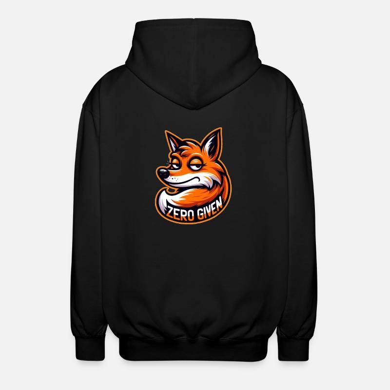 Zero Given - Fox Illustration - Unisex Hooded Jacket - black