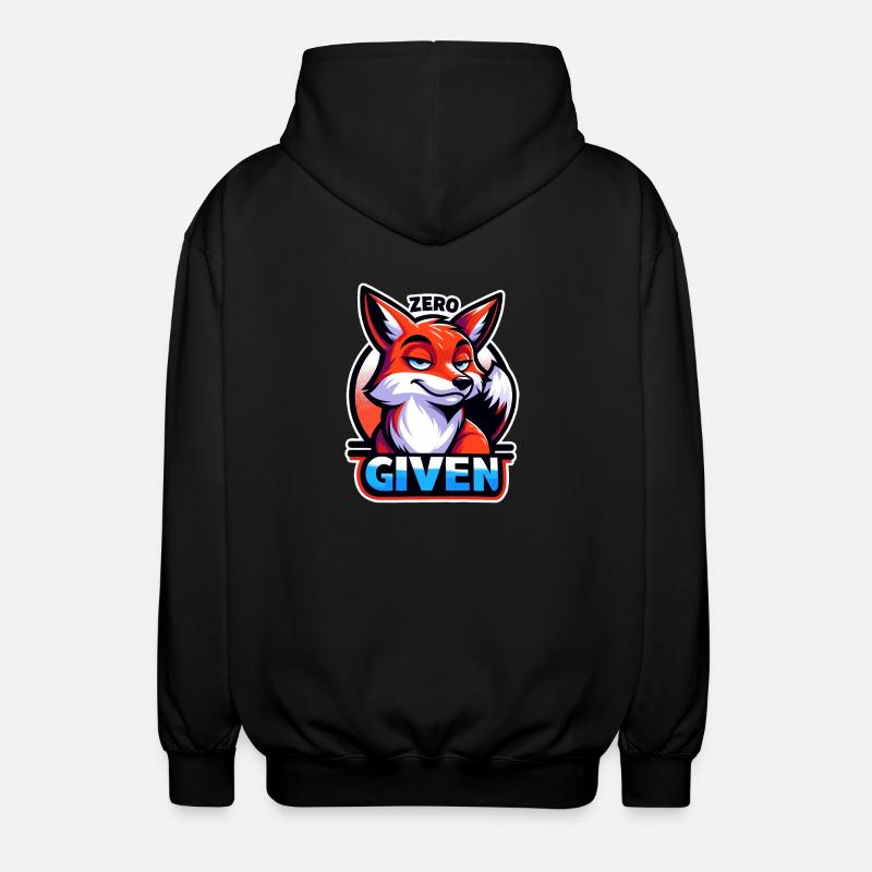 Zero Given - Fox Illustration - Unisex Hooded Jacket - black