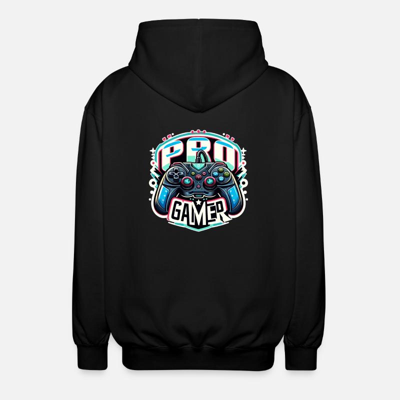 Pro Gamer - Controller Illustration - Unisex Hooded Jacket - black