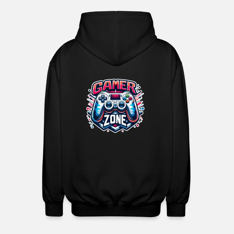 Gamer Zone - Controller Illustration - Unisex Kapuzenjacke - Schwarz
