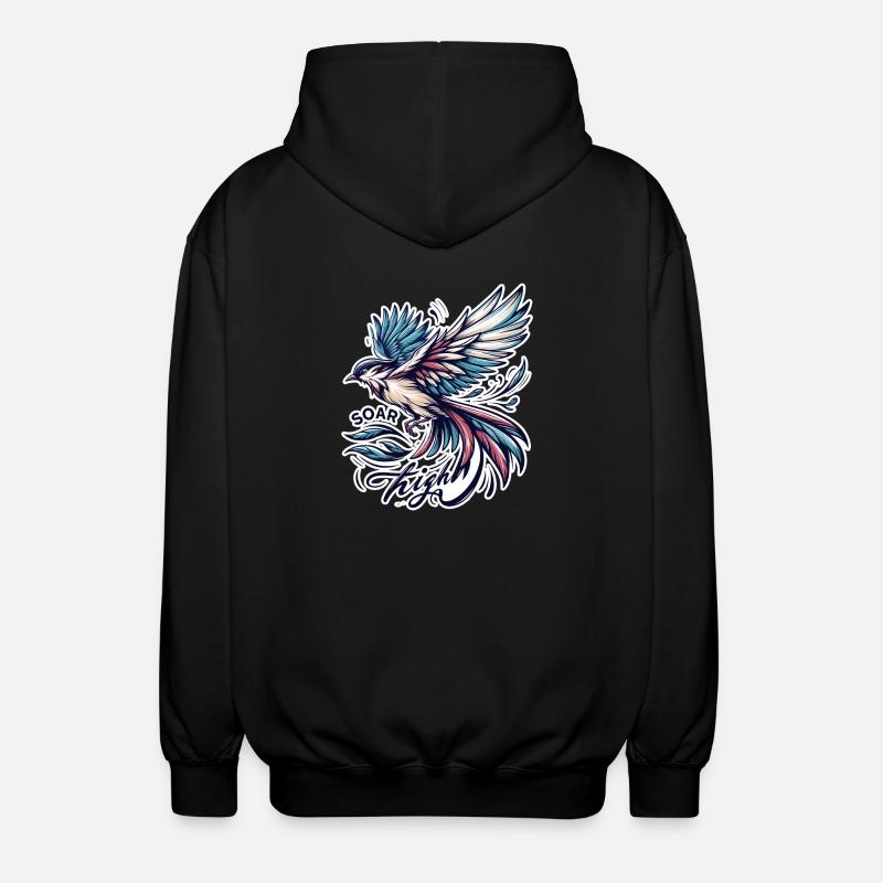 Soar High - Vogel Illustration - Unisex Kapuzenjacke - Schwarz