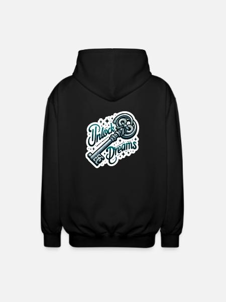 Unlock Dreams - Key Illustration - Unisex Hooded Jacket - black