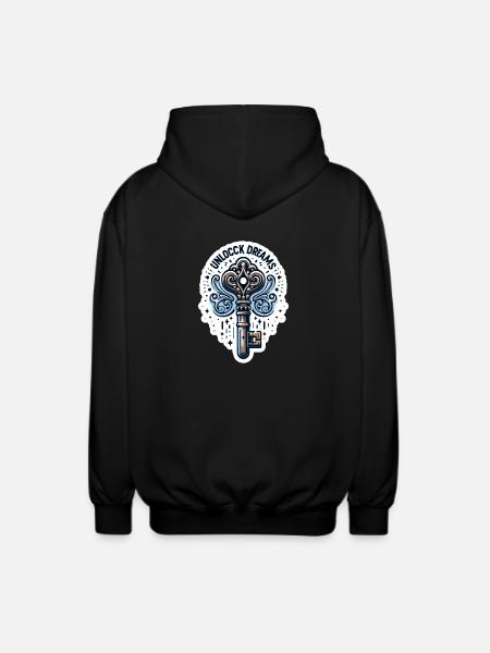Unlock Dreams - Key Illustration - Unisex Hooded Jacket - black