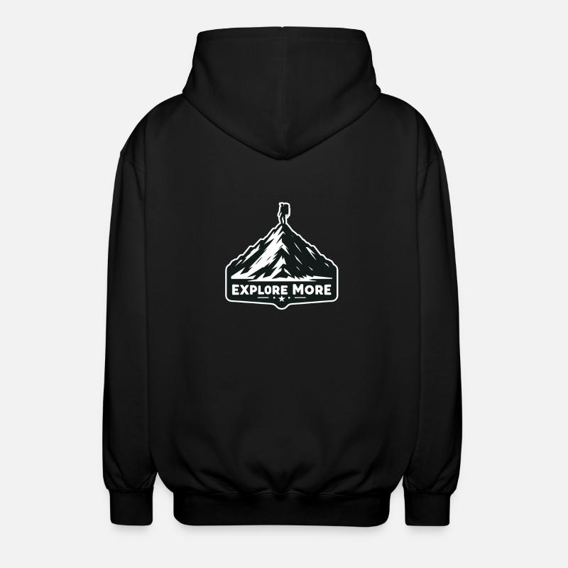 Explore more - Wanderer - Unisex Hooded Jacket - black