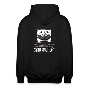 „Offizielles Schlafshirt“ - Unisex Kapuzenjacke - Schwarz - Hinten - AI Model Male 185 light (185cm)