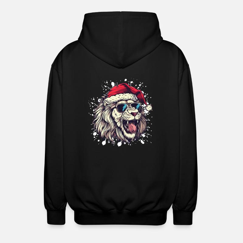 Lion Noël Drôle - Veste à capuche unisexe - noir
