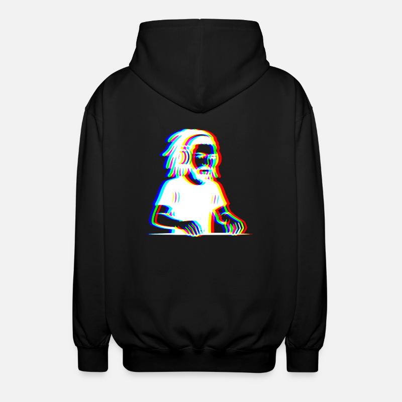 EDM - DJ - Glitch Rave Stil - Unisex Kapuzenjacke - Schwarz
