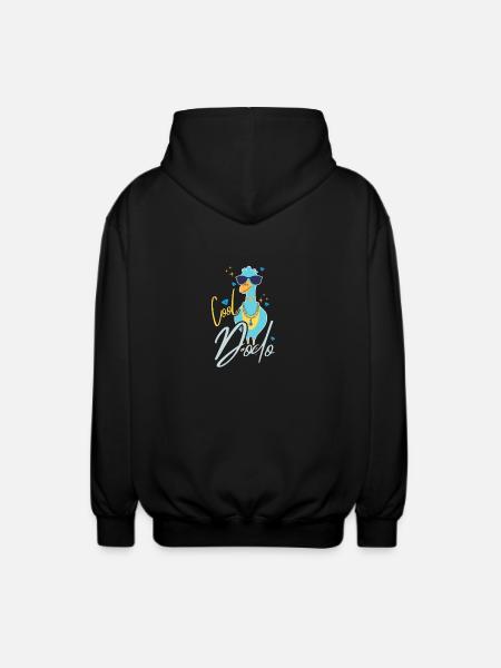 cool dodo funny comic style - Unisex Hooded Jacket - black