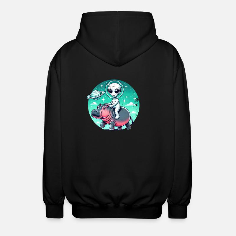 Alien sur Nielpferd - Veste à capuche unisexe - noir