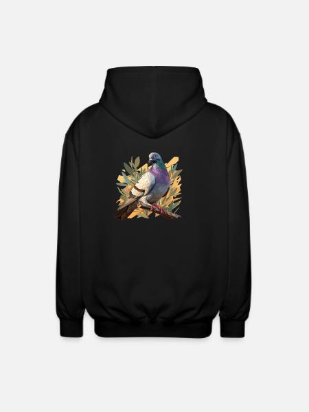 Tauben Taube - Unisex Kapuzenjacke - Schwarz