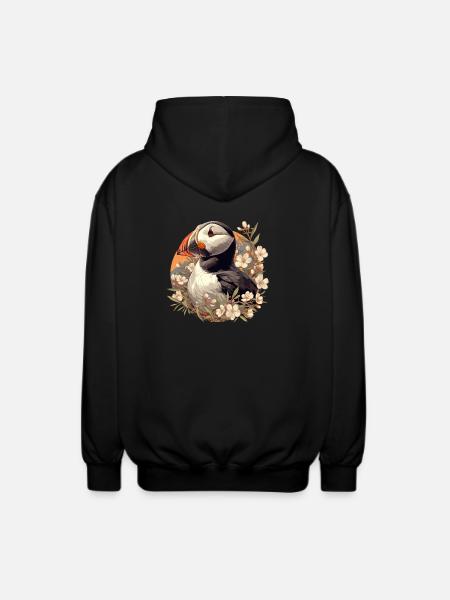 Papageientaucher - Unisex Kapuzenjacke - Schwarz