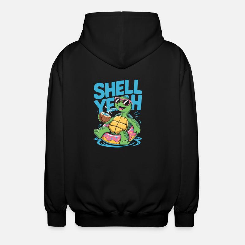 Shell Yeah – Chillige Schildkröte - Unisex Kapuzenjacke - Schwarz