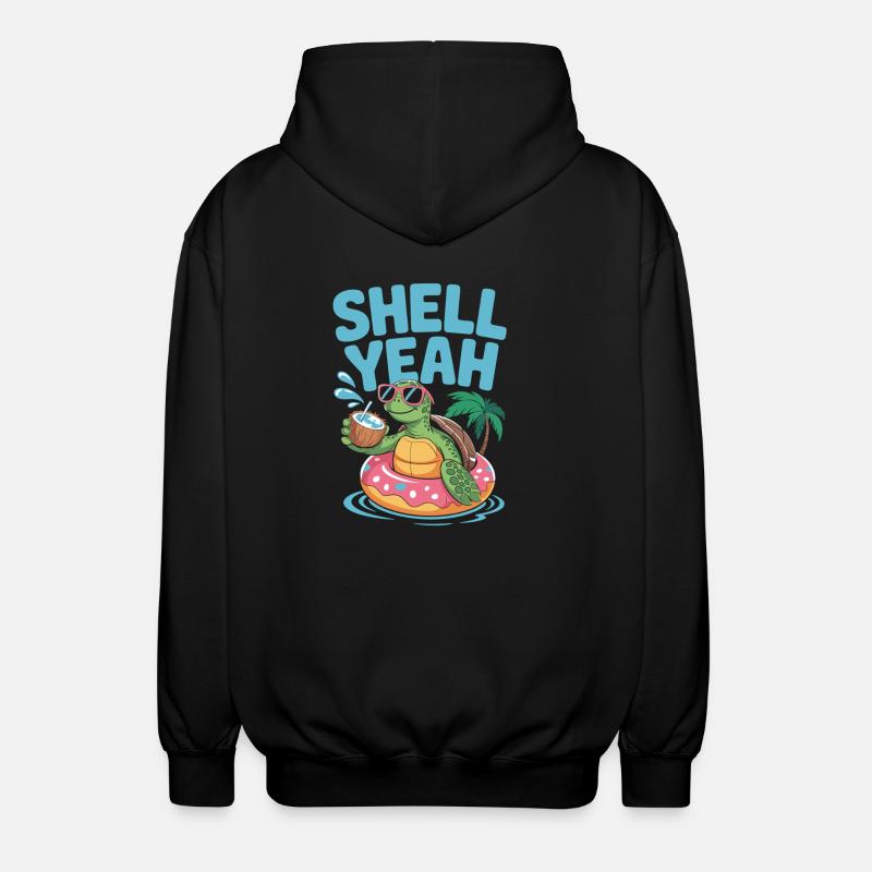 Sommer mit Stil – Turtle Time - Unisex Kapuzenjacke - Schwarz