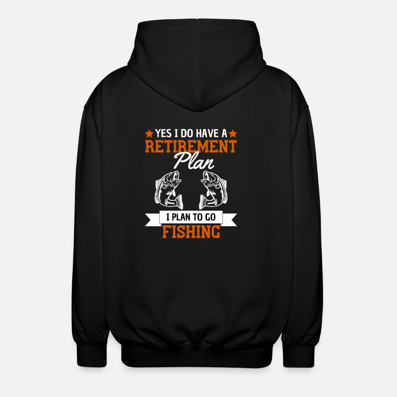 Lustiger Rente Angler Spruch Ruhestand - Unisex Kapuzenjacke - Schwarz