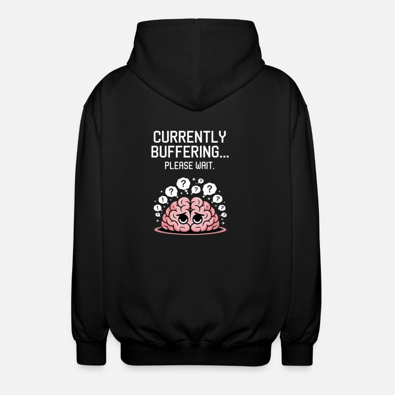 Funny Brain Thinking Saying - Unisex Hooded Jacket - black