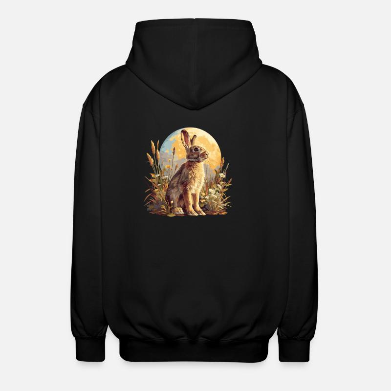 Hasen Hase - Unisex Kapuzenjacke - Schwarz