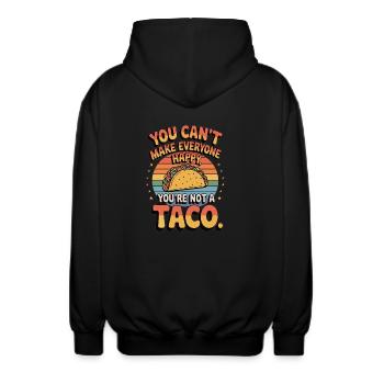 Du bist kein Taco - Lustiges Taco Geschenk - Unisex Kapuzenjacke - Schwarz - Hinten - AI Model Male 185 light (185cm)