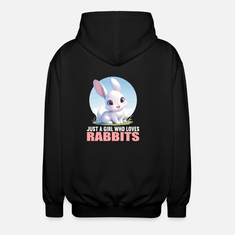 Hasen Hase - Unisex Kapuzenjacke - Schwarz