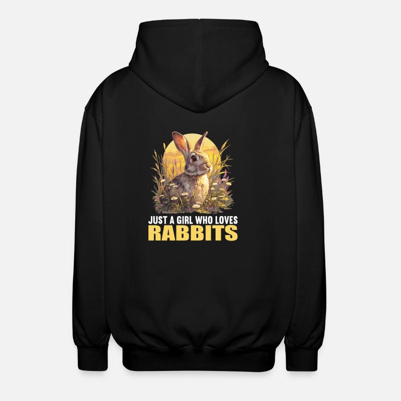 Hasen Hase - Unisex Kapuzenjacke - Schwarz