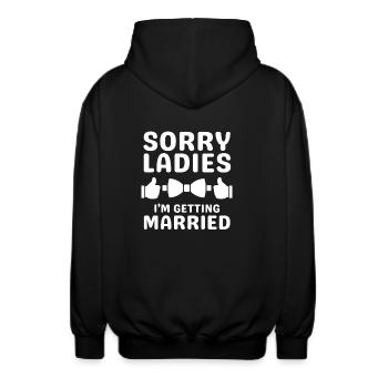 lustiges Junggesellenabschied Spruch Männerdesign - Unisex Kapuzenjacke - Schwarz - Hinten - AI Model Male 185 light (185cm)