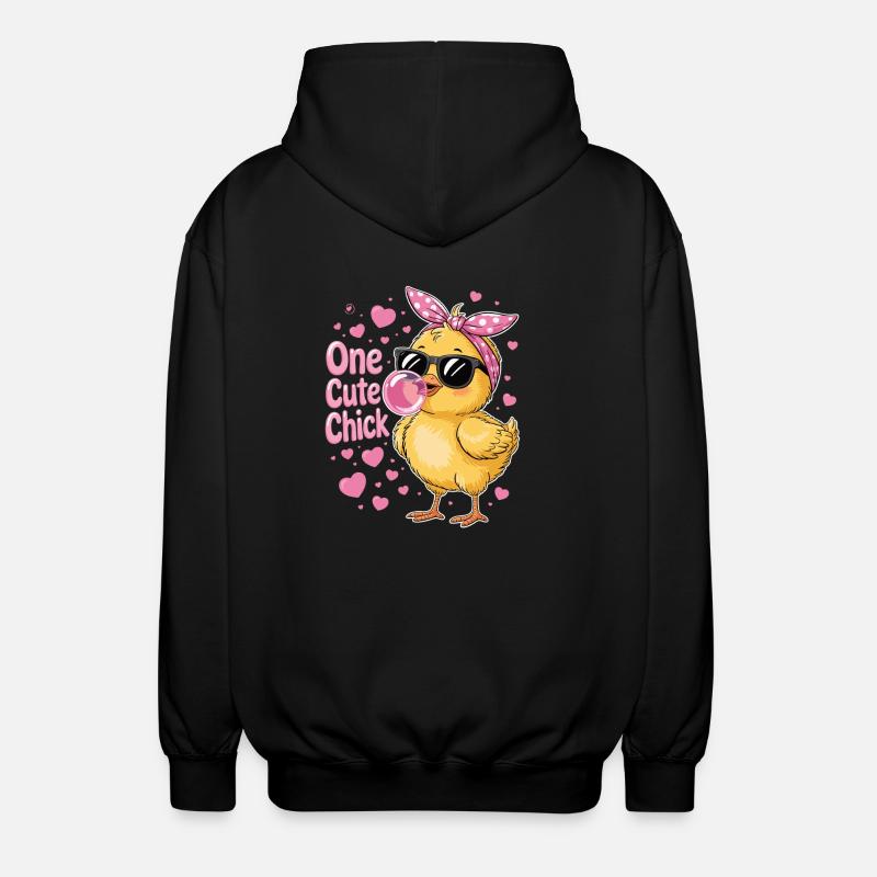 Cute chick – cheeky & stylish - Unisex Hooded Jacket - black