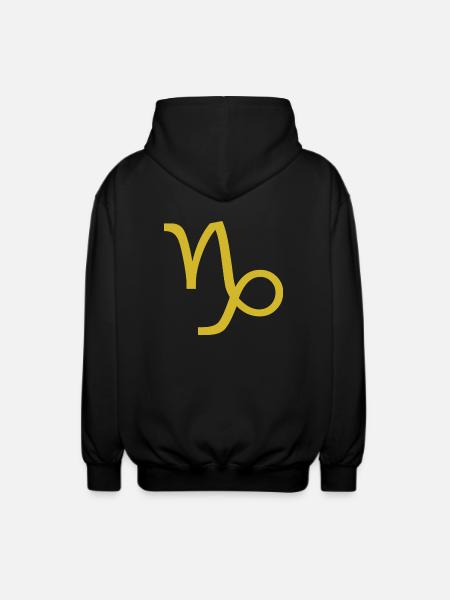 Zodiac sign Capricorn, exclusive t-shirt design - Unisex Hooded Jacket - black