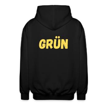 Grün - Unisex Kapuzenjacke - Schwarz - Hinten - AI Model Male 185 light (185cm)