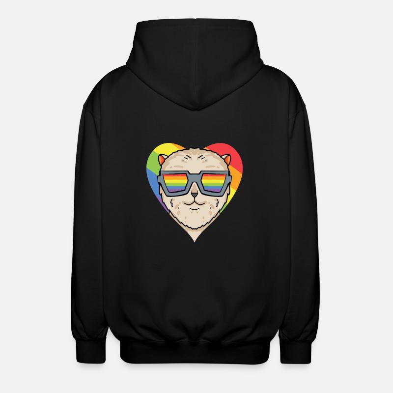 Chien LGBT Nain Spitz Rainbow - Veste à capuche unisexe - noir