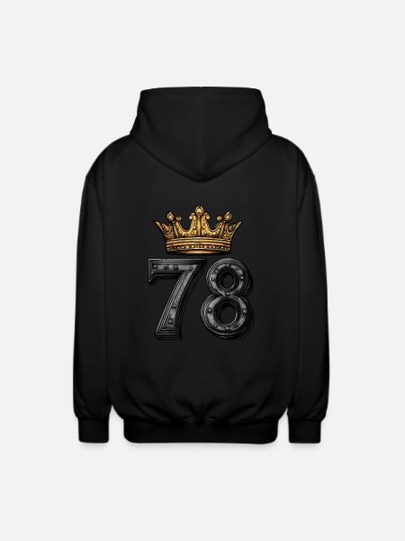 78 Number Krone - Unisex Hooded Jacket - black