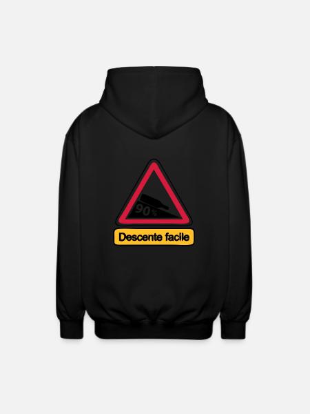 90 descent facile3 - Unisex Hooded Jacket - black