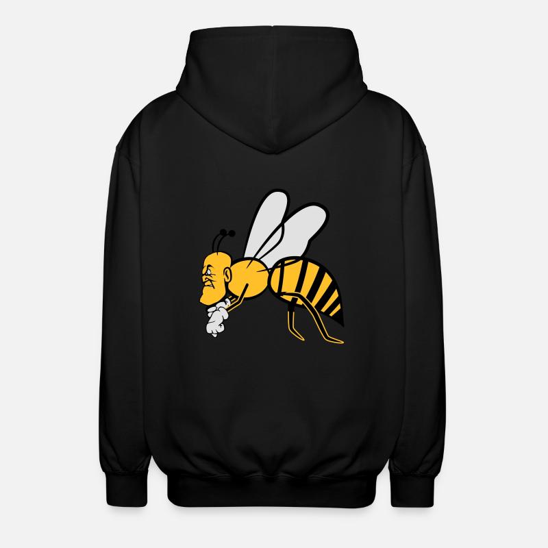 flying bee - Unisex Hooded Jacket - black