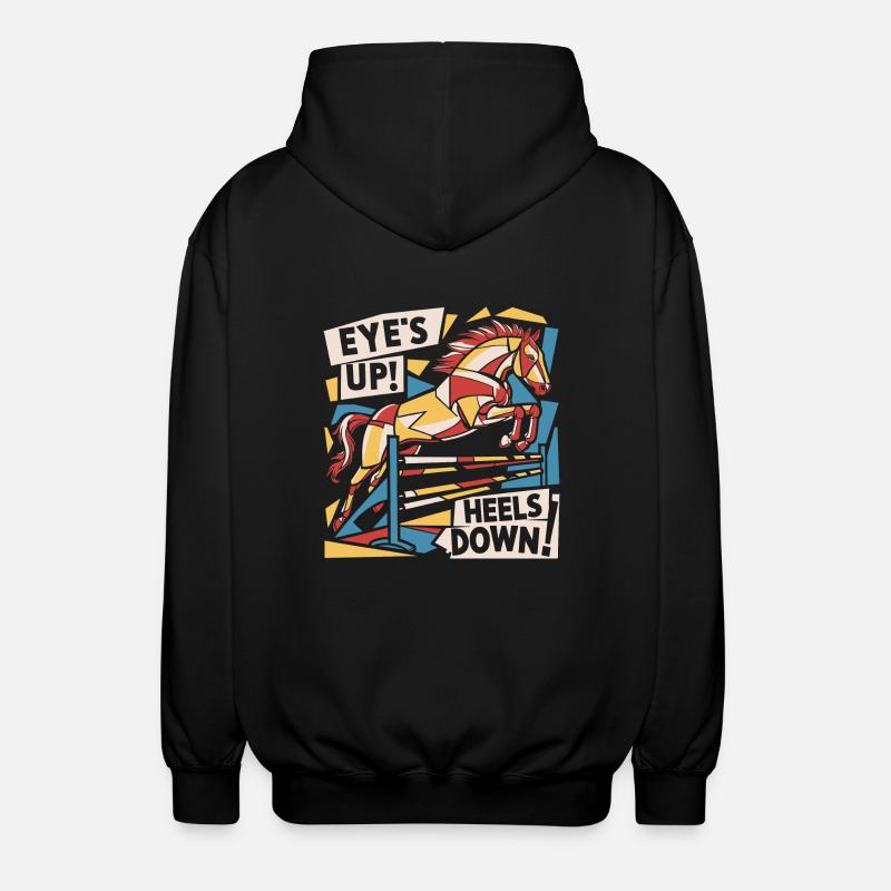 Eyes up, heels down - Unisex Hooded Jacket - black