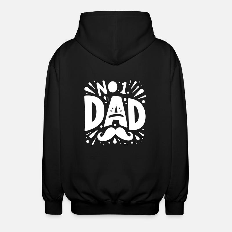 No 1 Dad - Unisex Hooded Jacket - black