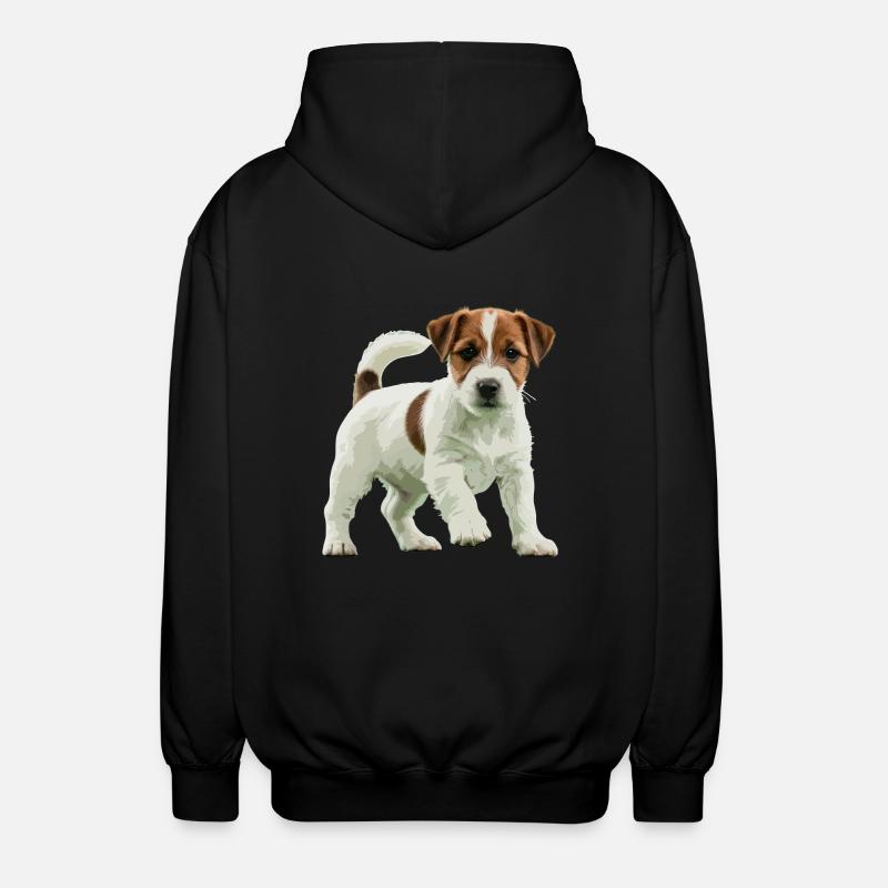 Jack Russell Terrier real - Unisex Hooded Jacket - black