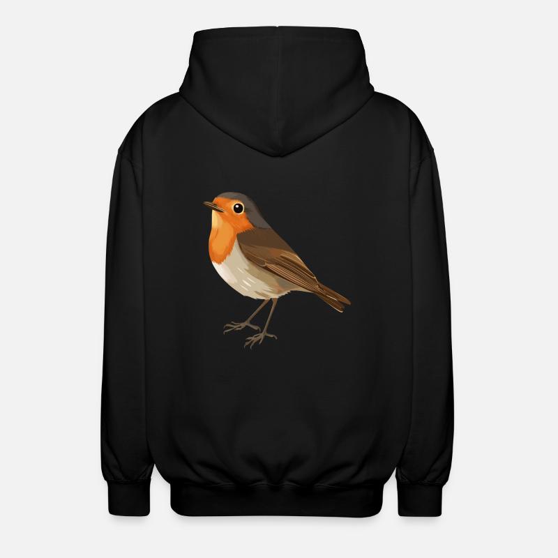 Rotkehlchen - Unisex Kapuzenjacke - Schwarz